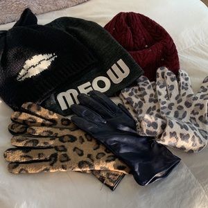BETSEY JOHNSON H&M beanies + Leather Gloves WINTER STARTER PACK! ❄️🥶☃️🧤